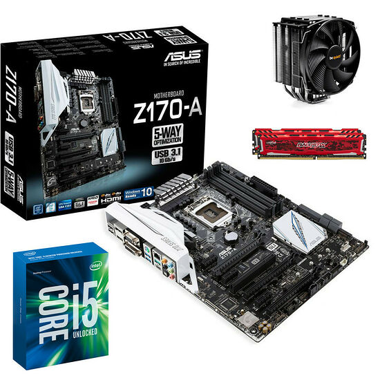 Kit d'évo Intel Core i5-6600K (3.5 GHz) + Dark Rock 3 + Asus Z170-A + 16 Go