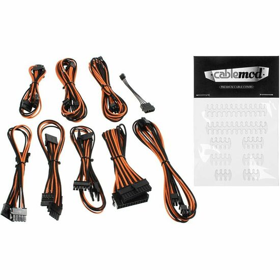 CableMod B-Series Straight Power, Noir/Orange + Peignes - Câble ...