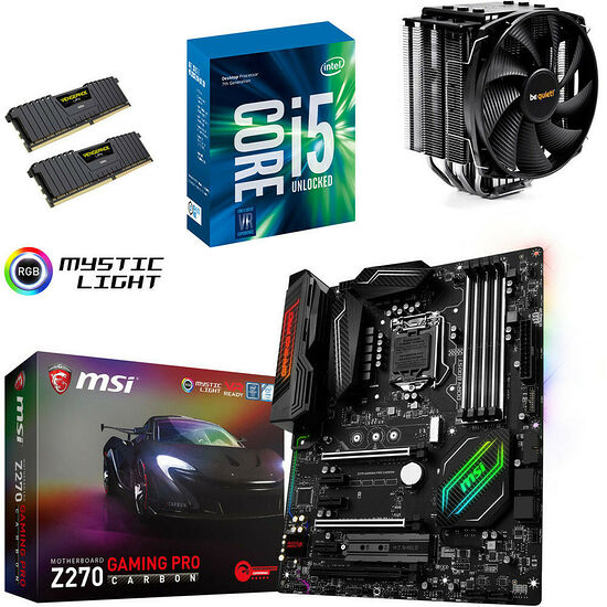 Kit d'évo Core i5-7600K + MSI Z270 GAMING PRO CARBON + Dark Rock 3 + 16 Go