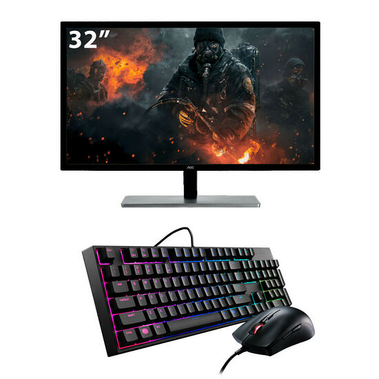 AOC Q3279VWF FreeSync + Cooler Master MasterKeys Lite L Combo RGB (AZERTY)