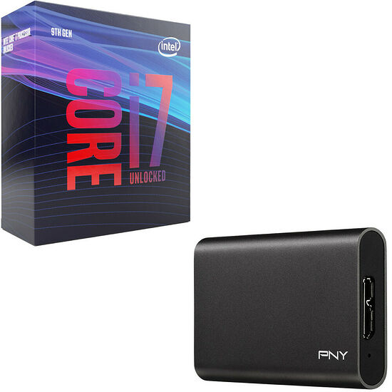 Intel Core i7-9700K (3.6 GHz) + PNY Elite, 240 Go
