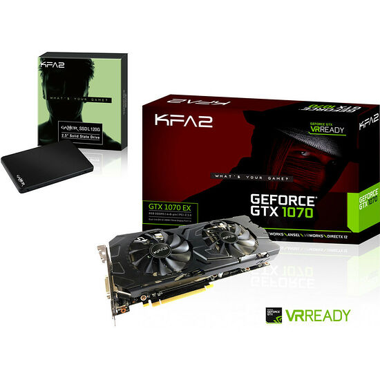 KFA2 GeForce GTX 1070 EX, 8 Go + SSD KFA2 Gamer (MLC), 120 Go