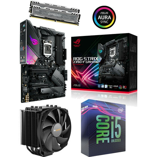 Kit évo Core i5-9600K + Asus ROG STRIX Z390-F GAMING + Dark Rock 4 + 16 Go
