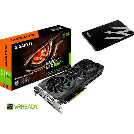 Gigabyte GeForce GTX 1080 Ti Gaming OC Black, 11 Go + SSD 120 Go