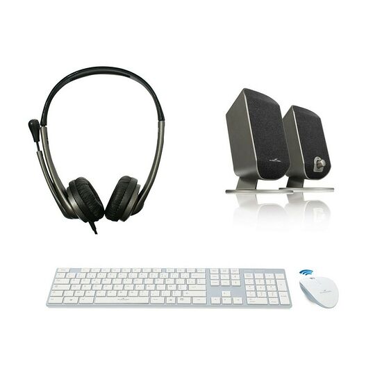 Pack Complet Clavier / Souris / Casque Micro / Enceintes 2.0, Bluestork (AZERTY)