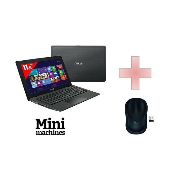 Asus VivoBook F200MA-BING-KX448B Noir, 11.6" HD + Souris sans fil Logitech