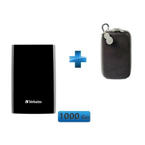 Disque dur externe 2.5" Store 'n' Go, 1 To, Noir, Verbatim + Housse