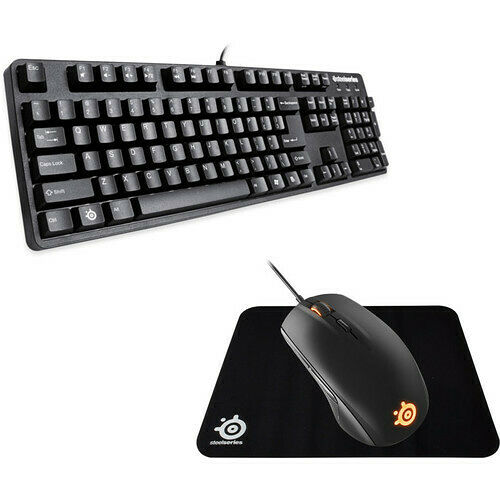 Pack Gaming SteelSeries, 6Gv2 (MX Black) (AZERTY) + Rival 100 Noir + QcK Noir