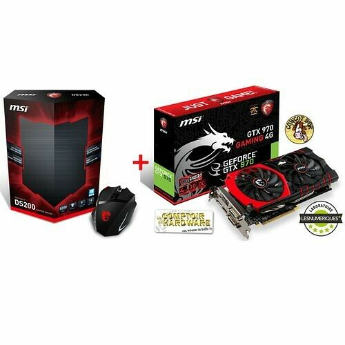 MSI GeForce GTX 970 GAMING 4G, 4 Go + Souris MSI Interceptor DS200 offerte !