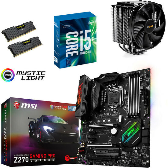 Kit d'évo Core i5-7600K + MSI Z270 GAMING PRO CARBON + Dark Rock 3 + 16 Go