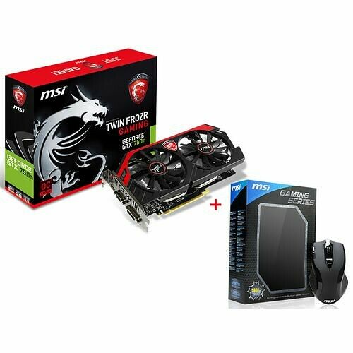 MSI GeForce GTX 750 Ti Twin Frozr OC, 2 Go + Souris MSI W8 offerte !