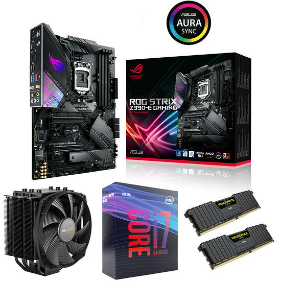 Kit évo Core i7-9700K + Asus ROG STRIX Z390-E GAMING + Dark Rock 4 + 16 Go