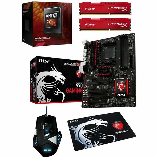 Kit évo AMD FX 6300 (3.5 GHz) + MSI 970 Gaming + 8 Go + Souris/Tapis offerts !