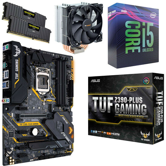 Kit évo Core i5-9600K + Asus TUF Z390-PLUS GAMING + Pure Rock + 16 Go