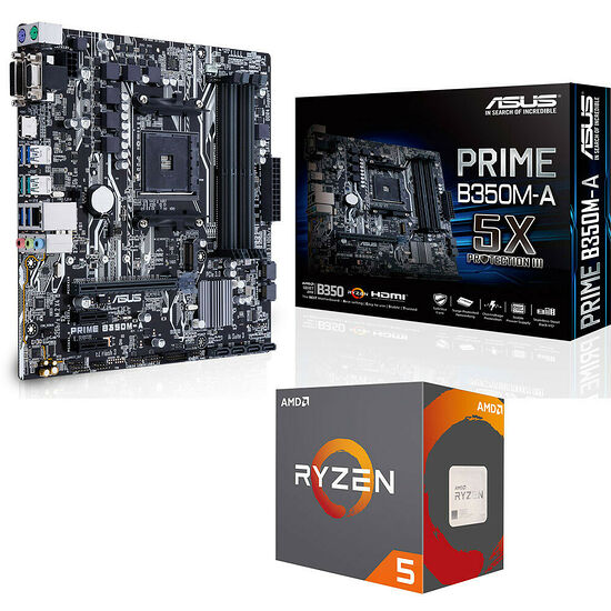 Asus PRIME B350M-A + AMD Ryzen 5 1600X (3.6 GHz)