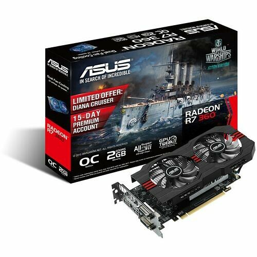 Asus Radeon R7 360 OC 2GD5, 2 Go