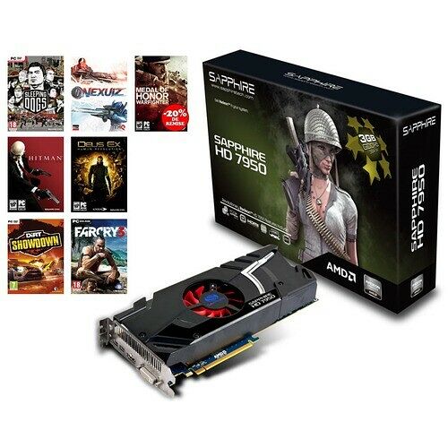 Carte graphique Sapphire Radeon HD7950, 3 Go + Pack de 6 jeux AMD offerts