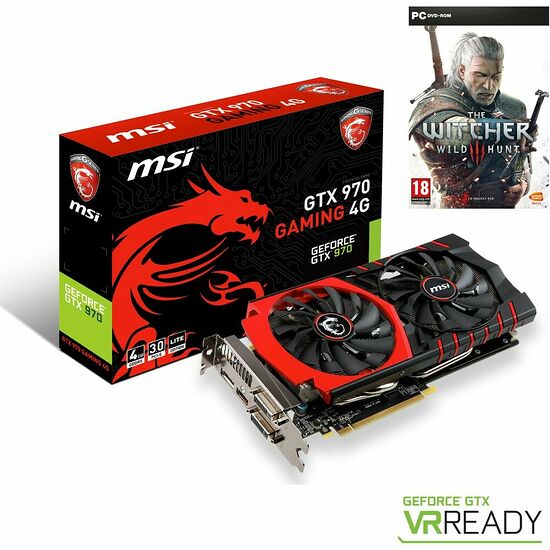 MSI GeForce GTX 970 GAMING 4G, 4 Go + The Witcher 3 : Wild Hunt
