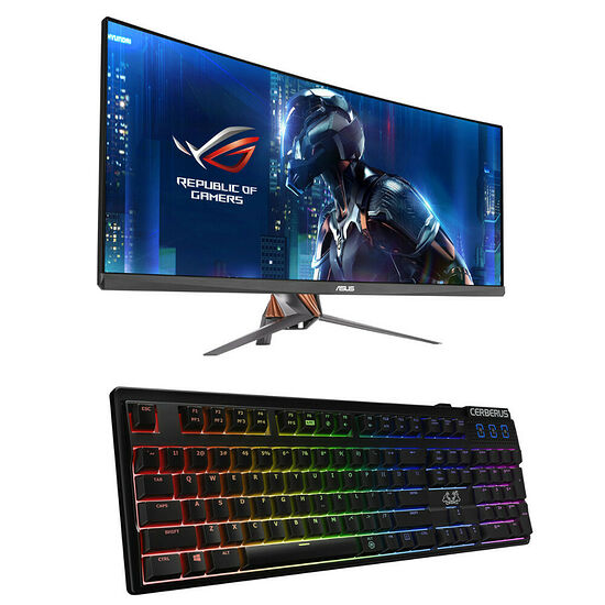 Asus ROG Swift PG348Q G-Sync (dalle incurvée) + Asus Cerberus Mech RGB