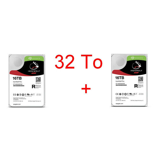 Lot de 2 disques durs Seagate IronWolf Pro, 16 To