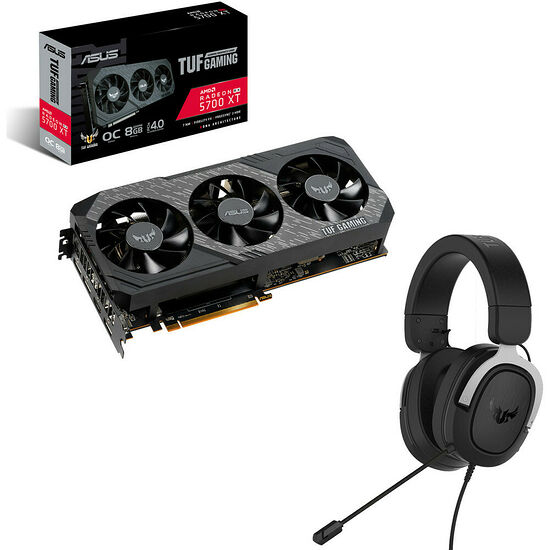 Asus Radeon TUF RX 5700 XT O8G, 8 Go + Asus TUF H3, Argent