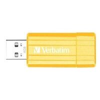 Clé USB 2.0 Verbatim store'n'go micro pinstripe, 8 Go, Jaune