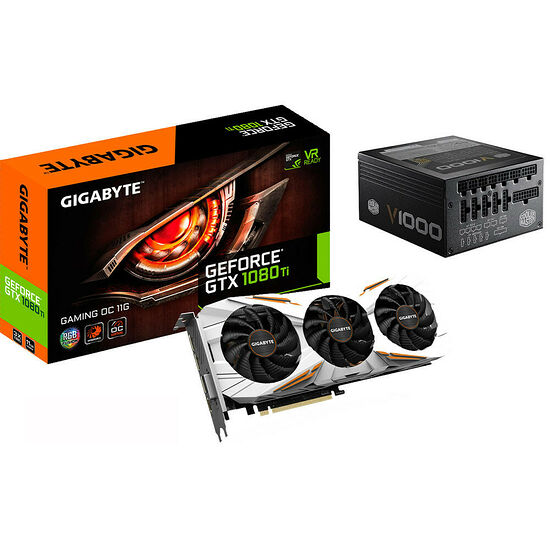 Gigabyte GeForce GTX 1080 Ti Gaming OC, 11 Go + Alimentation Cooler Master 1000W