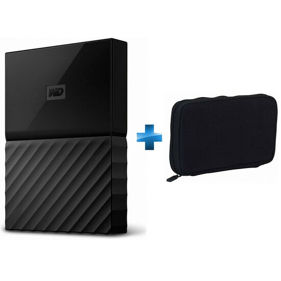 Western Digital My Passport, 2 To, Noir + Housse