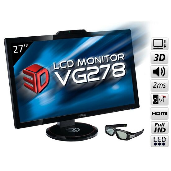 Asus VG278H + 1 Paire de lunettes 3D