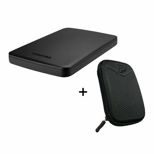 Toshiba Canvio Basics, 500 Go, Noir + Housse