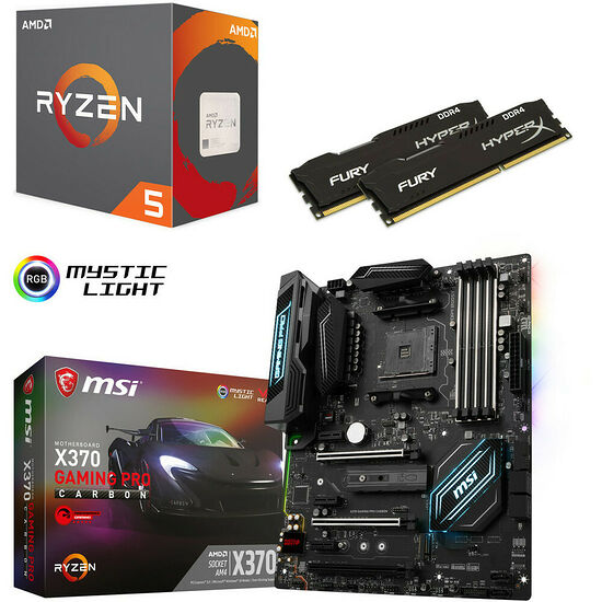 Kit d'évo AMD Ryzen 5 1600X (3.6 GHz) + MSI X370 GAMING PRO CARBON + 8 Go