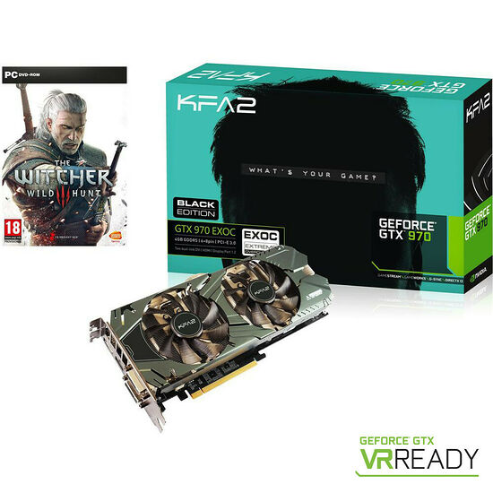 KFA2 GeForce GTX 970 EXOC Black Edition, 4 Go + The Witcher 3 : Wild Hunt