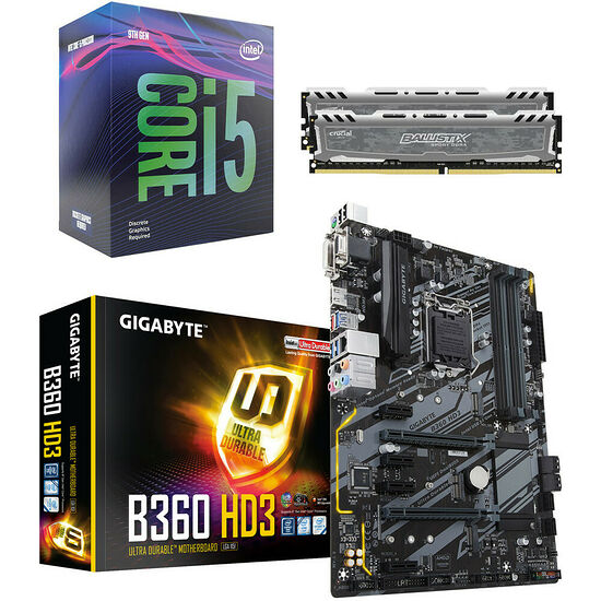Kit évo Core i5 9400F + Gigabyte B360 HD3 + 16 Go
