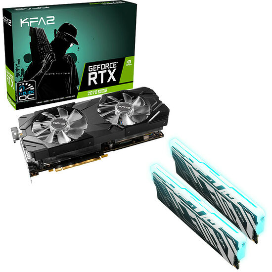 KFA2 GeForce RTX 2070 SUPER EX, 8 Go + DDR4 Gamer II 2 x 8 Go 2666 MHz CAS 16