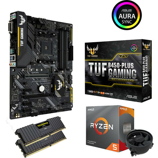 Kit évo Ryzen 5 3600 (3.6 GHz) + Asus TUF B450 PLUS GAMING + 16 Go