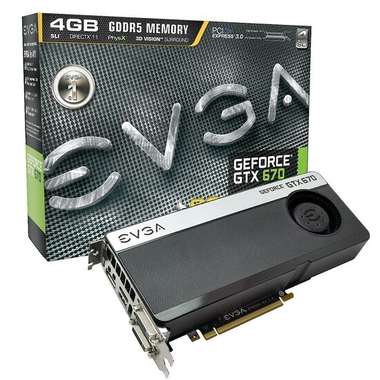 Carte graphique EVGA GeForce GTX 670 Superclocked + Backplate, 4 Go