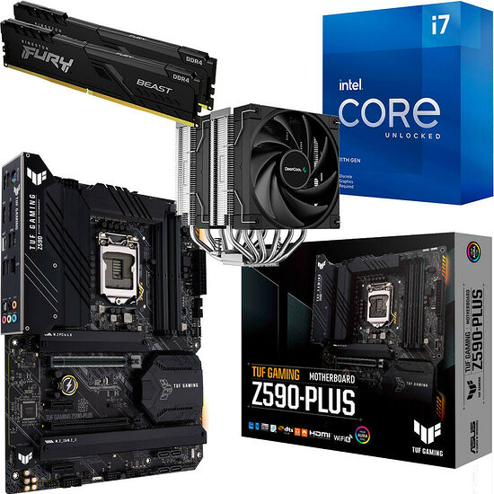 Kit évo Core i7-11700KF + Asus TUF GAMING Z590-PLUS + AK620 + 16 Go