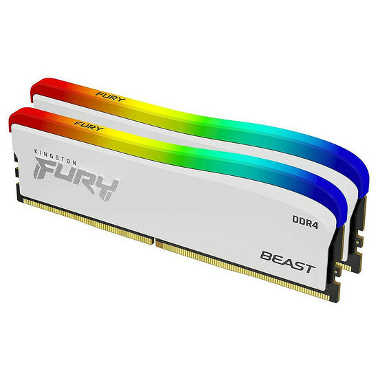 DDR4 Kingston Fury Beast RGB Blanche SE - 16 Go (2 x 8 Go) 3200 MHz - CAS 16