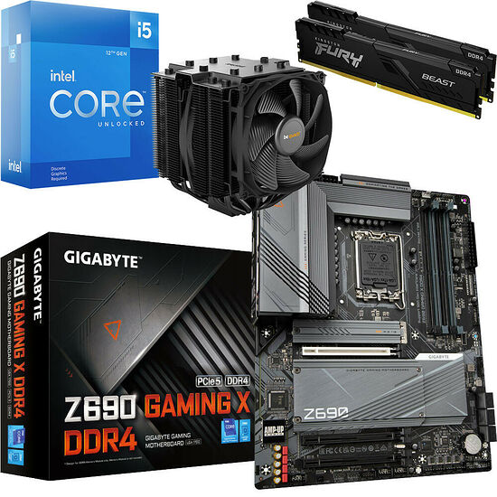 Kit évo Core i5-12600KF + Gigabyte Z690 GAMING X DDR4 + Dark Rock Pro 4 + 16 Go