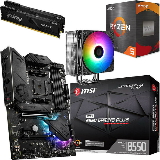 Kit évo Ryzen 5 5500 + MSI B550 GAMING PLUS + VT120 ARGB + 16 Go