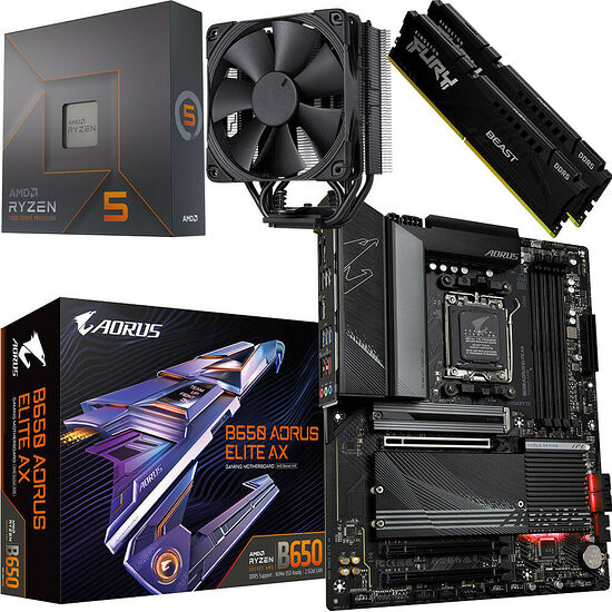 Kit évo Ryzen 5 7600X + B650 AORUS ELITE AX + NH-U12S + 32 Go