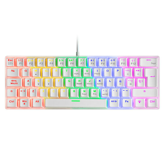 Mars Gaming MK60 Blanc - Blue Switch (AZERTY)
