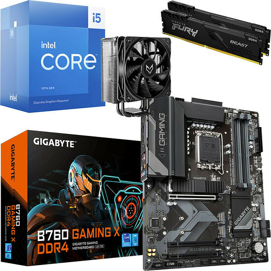 Kit évo Core i5-13400F + B760 GAMING X DDR4 + VT120 Black + 16 Go