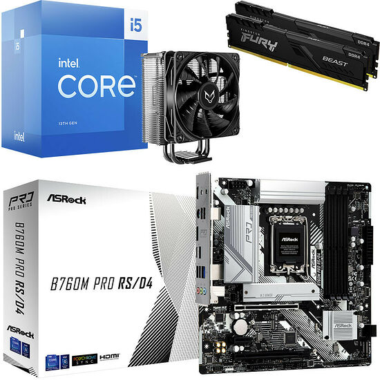 Kit évo Core i5-13400 + B760M PRO RS DDR4 + VT120 Black +16 Go