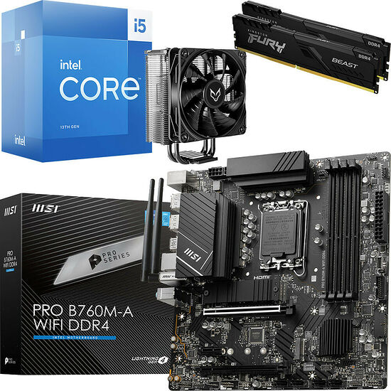 Kit évo Core i5-13500 + PRO B760M-A WIFI DDR4 + VT120 Black + 16 Go