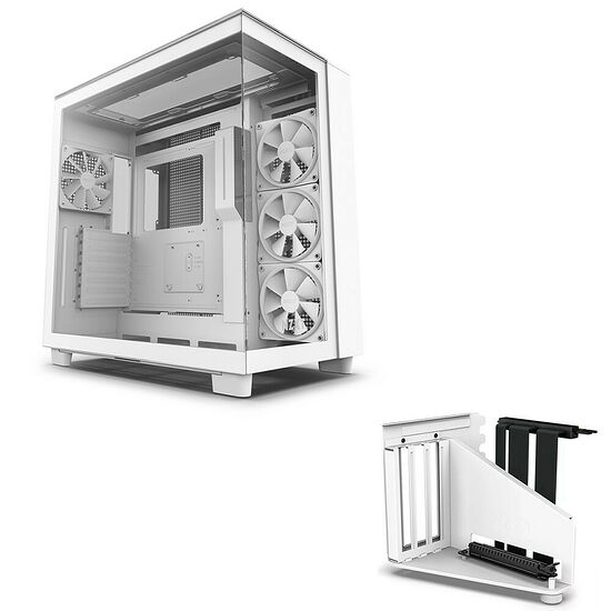 NZXT H9 Elite - Blanc +  NZXT Kit de montage vertical - Blanc