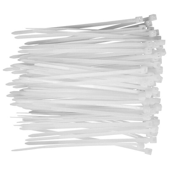 Colliers Rilsan blancs (lot de 100) - 120 x 2.5 mm