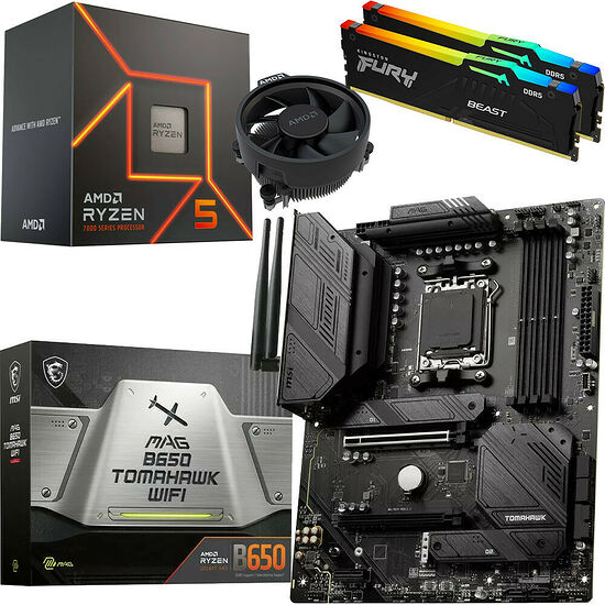 Kit évo Ryzen 5 7600 + B650 Tomahawk WIFI + 16 Go