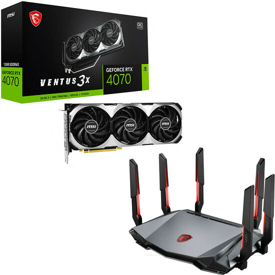 MSI GeForce RTX 4070 VENTUS 3X OC + MSI RadiX AXE6600
