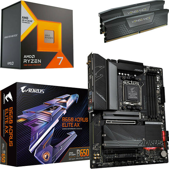 Kit évo Ryzen 7 7800X3D + B650 AORUS ELITE AX + 32 Go